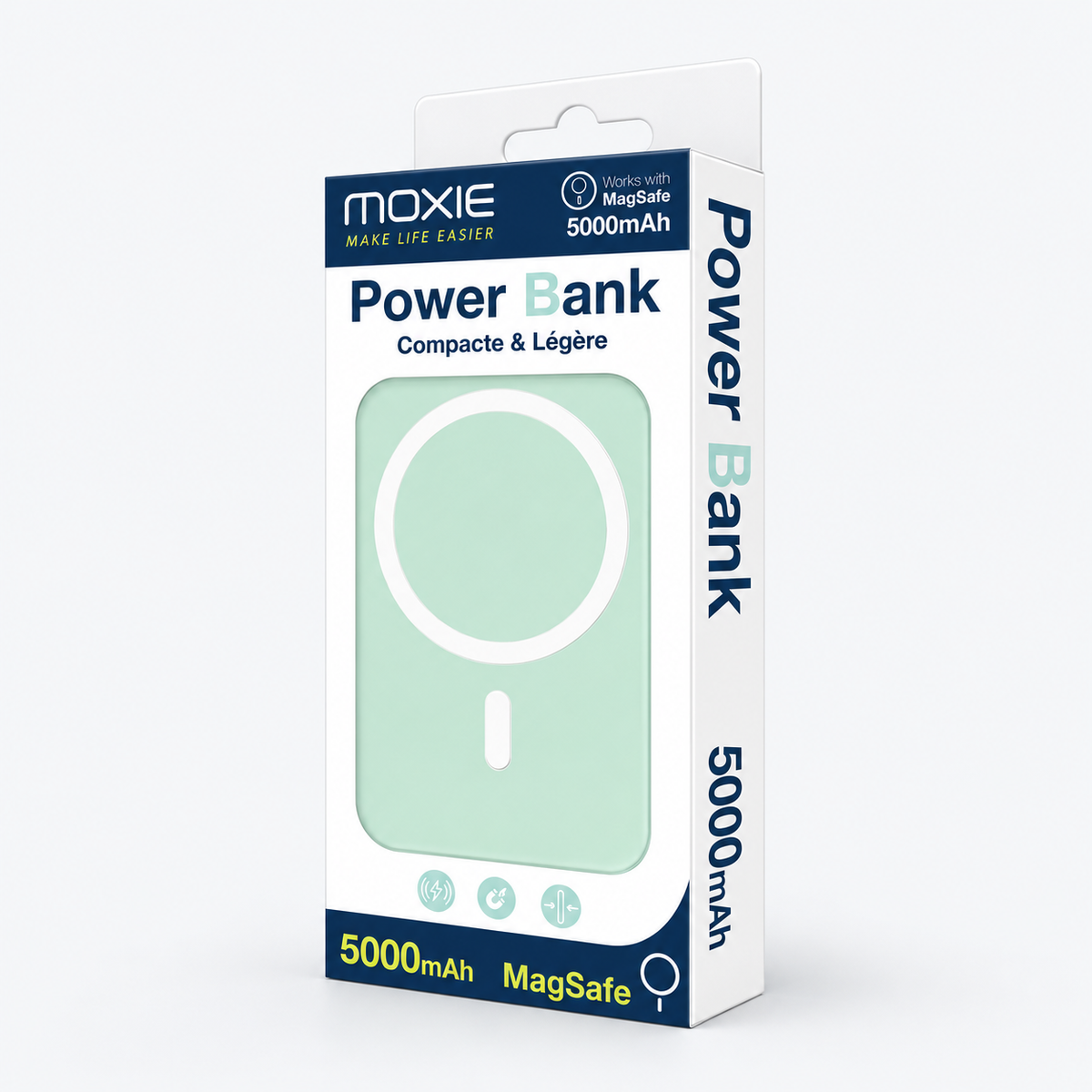 Batterie externe magnétique 5 000 mAh compatible MagSafe