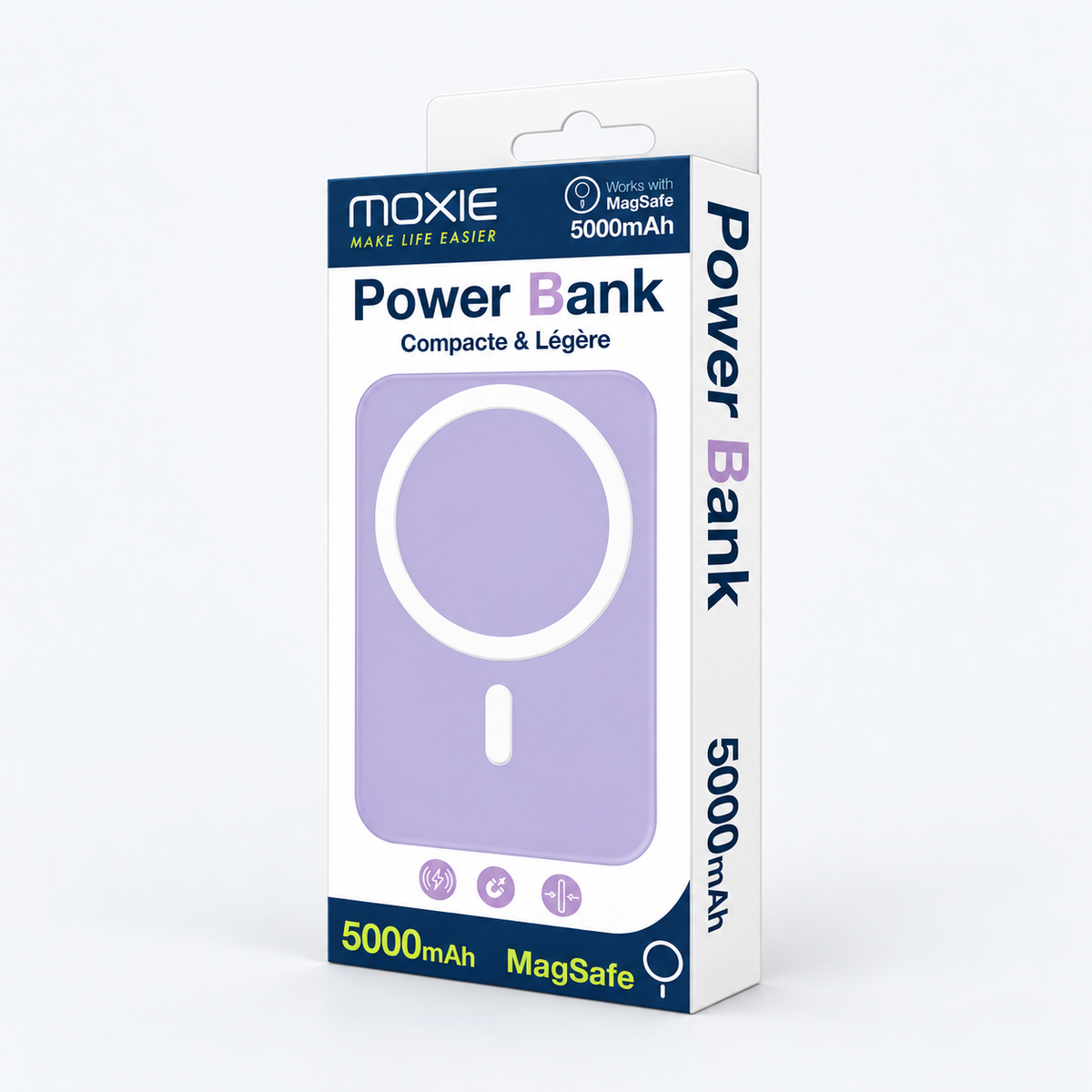 Batterie externe magnétique 5 000 mAh compatible MagSafe